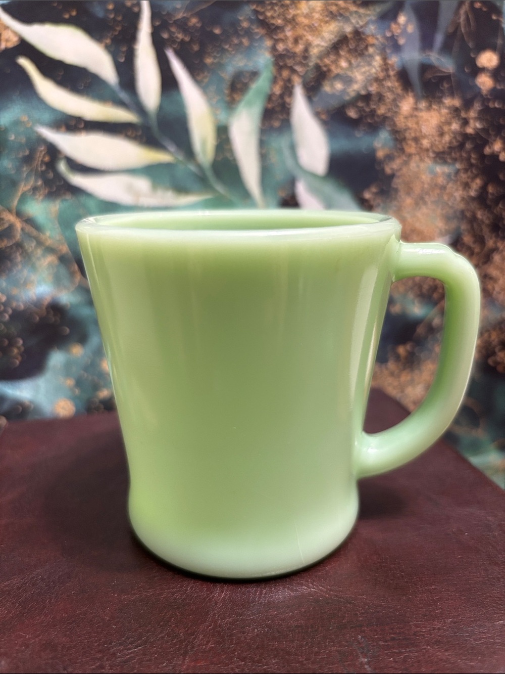 Fire King Jade-ite D handle coffee mug, vintage jadeite